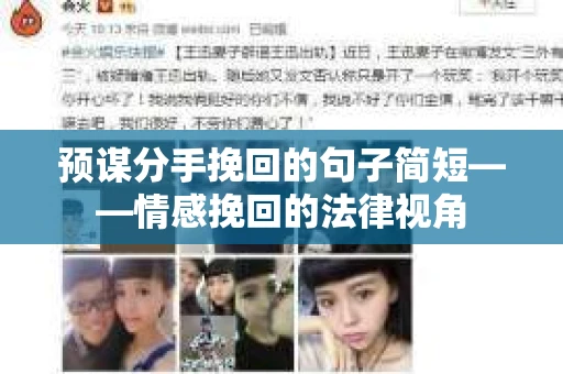预谋分手挽回的句子简短——情感挽回的法律视角