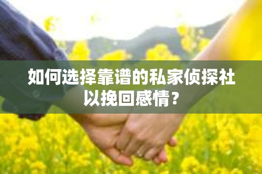 如何选择靠谱的私家侦探社以挽回感情？