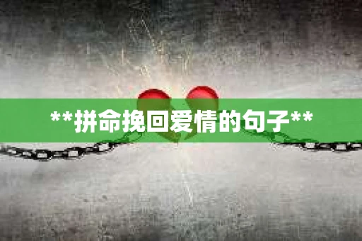 **拼命挽回爱情的句子**