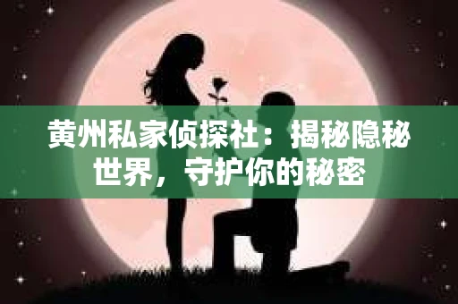 黄州私家侦探社：揭秘隐秘世界，守护你的秘密