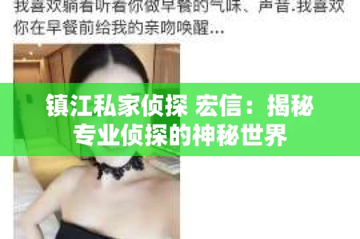 镇江私家侦探 宏信：揭秘专业侦探的神秘世界