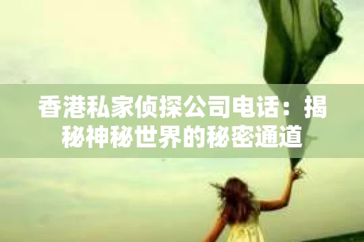 香港私家侦探公司电话：揭秘神秘世界的秘密通道