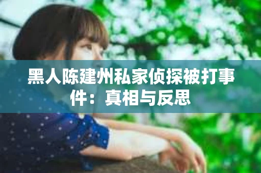 黑人陈建州私家侦探被打事件：真相与反思