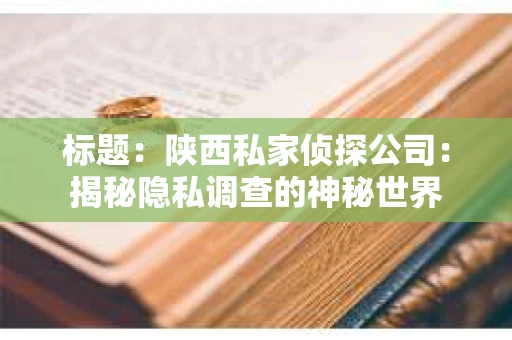 标题：陕西私家侦探公司：揭秘隐私调查的神秘世界