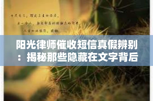 阳光律师催收短信真假辨别：揭秘那些隐藏在文字背后的秘密