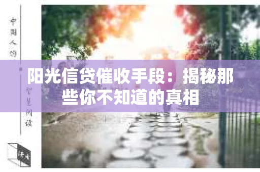 阳光信贷催收手段：揭秘那些你不知道的真相