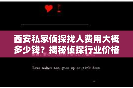 西安私家侦探找人费用大概多少钱？揭秘侦探行业价格之谜