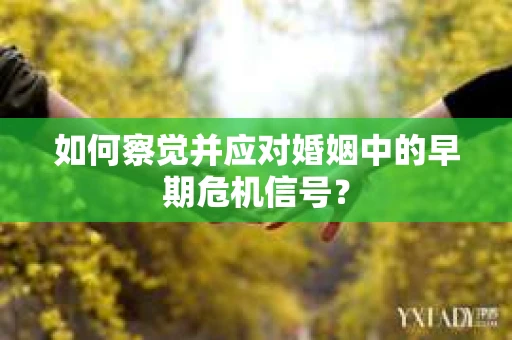 如何察觉并应对婚姻中的早期危机信号？