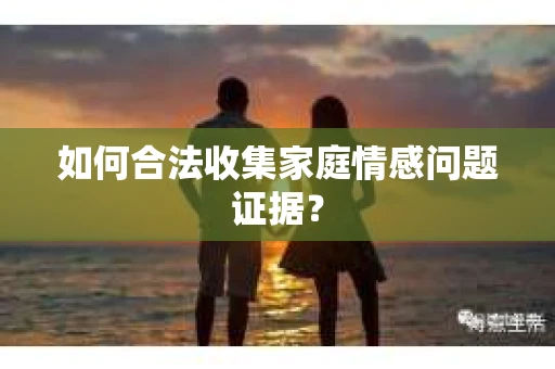 如何合法收集家庭情感问题证据？